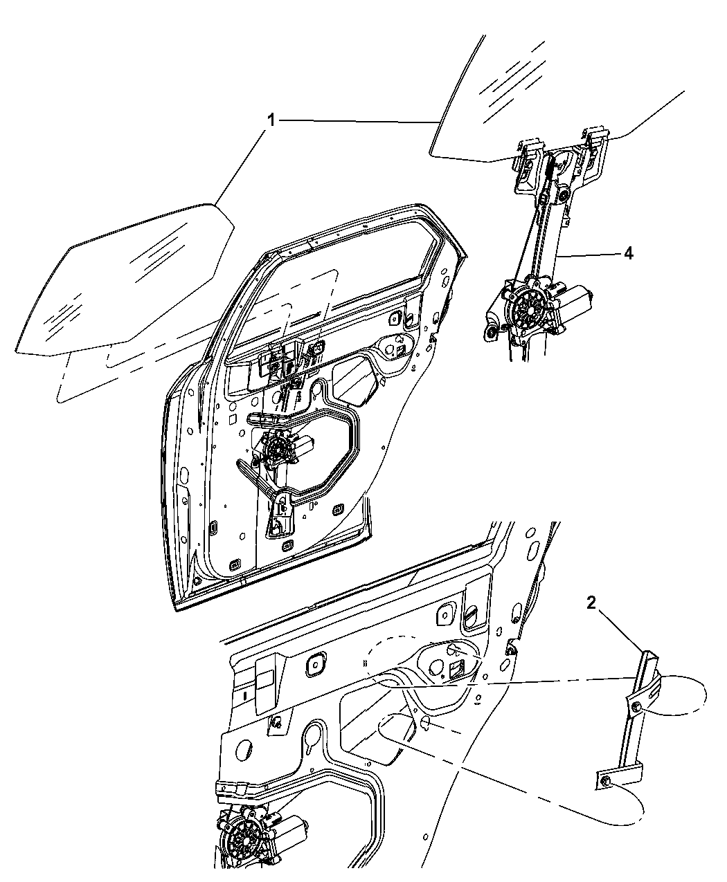2005 Chrysler 300 Door Rear Glass Amp Regulator