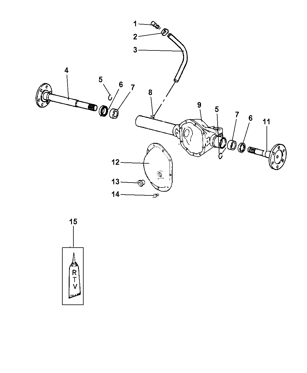 1999 Dodge Dakota Housing Front Axle Mopar Parts Giant