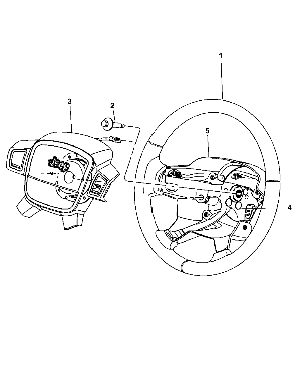 2011 Jeep Grand Cherokee Steering Wheel Assembly