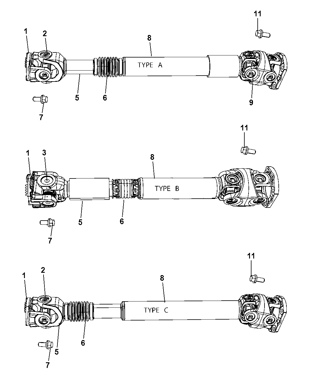 2006 Dodge Ram 2500 Propeller Shaft - Front - Mopar Parts Giant Dodge Ram 2500 Front Drive Shaft Bolt Size