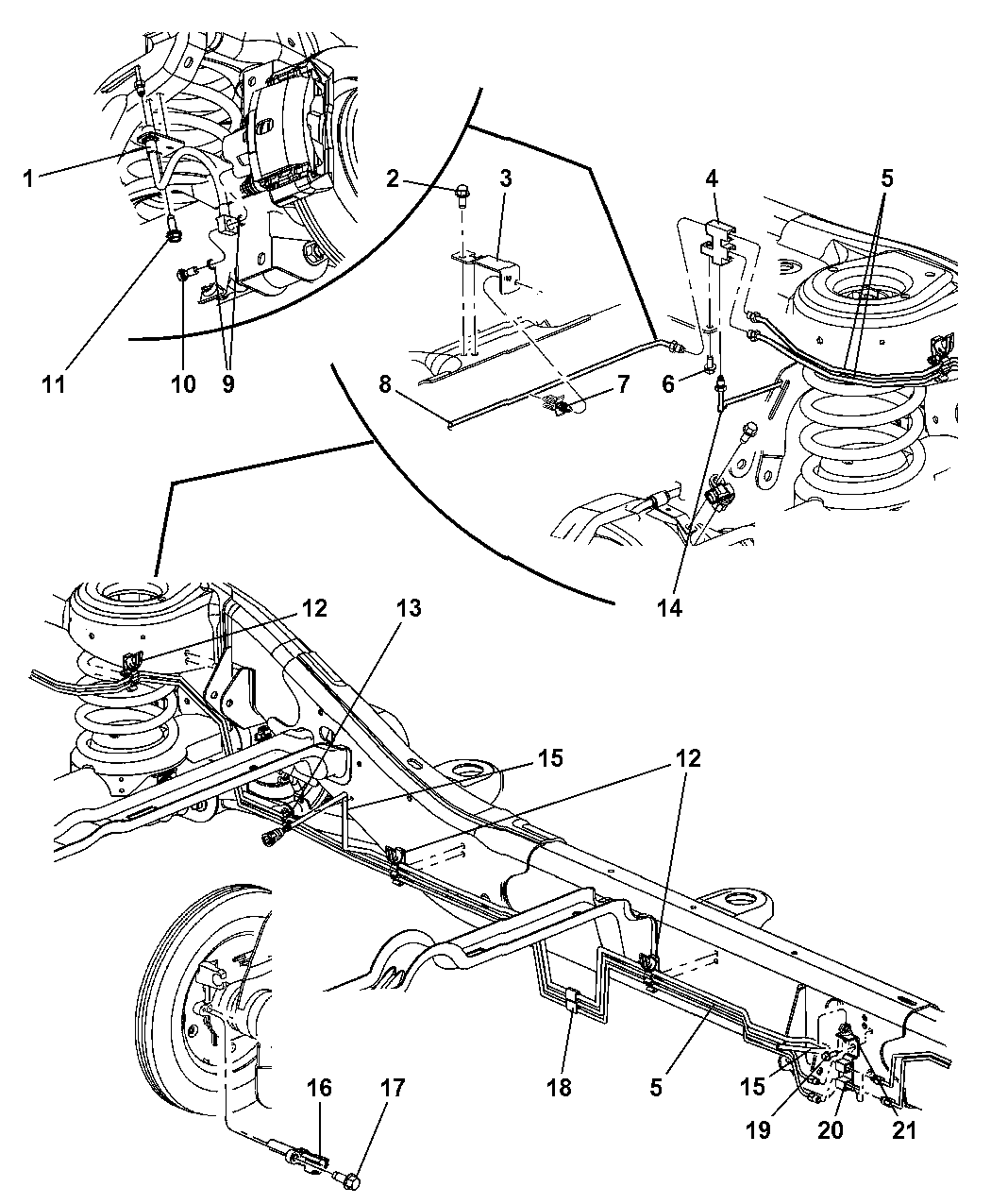 2008 Chrysler Aspen Brake Tubes & Hoses, Rear And Chassis