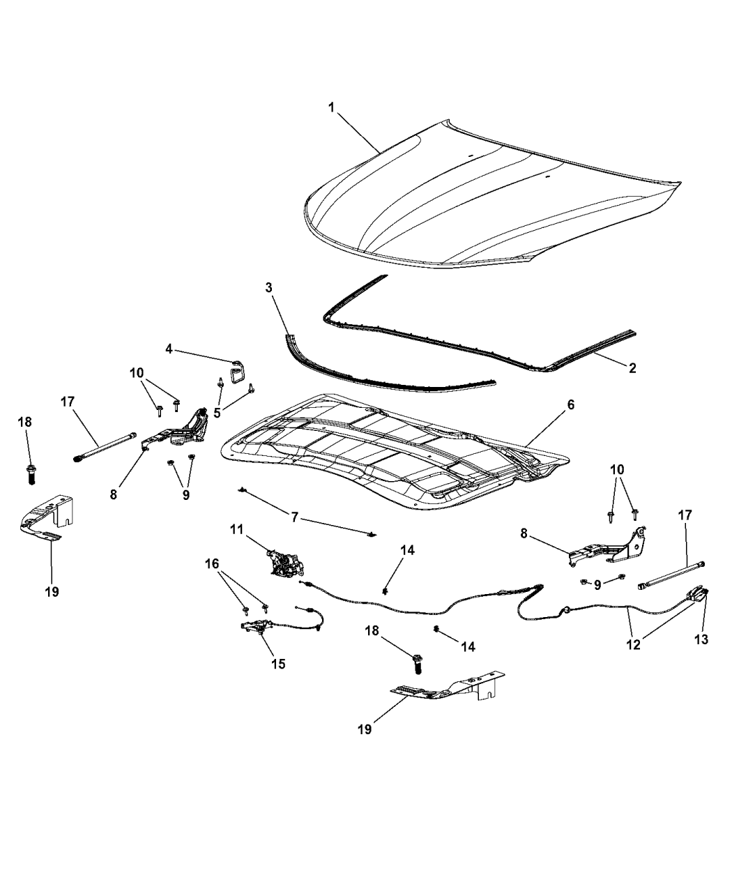2017 Chrysler 200 Hood & Related Parts