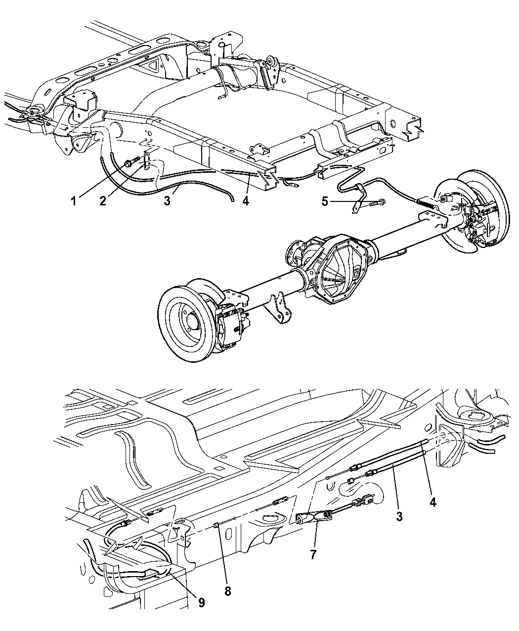 2002 Dodge Ram 1500 Parking Brake Cable, Rear Mopar Parts Giant