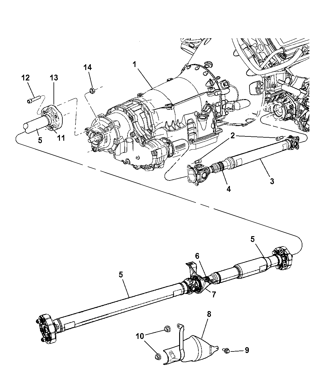 2007 Dodge Charger Drive Shaft Front And Rear Mopar Parts Giant