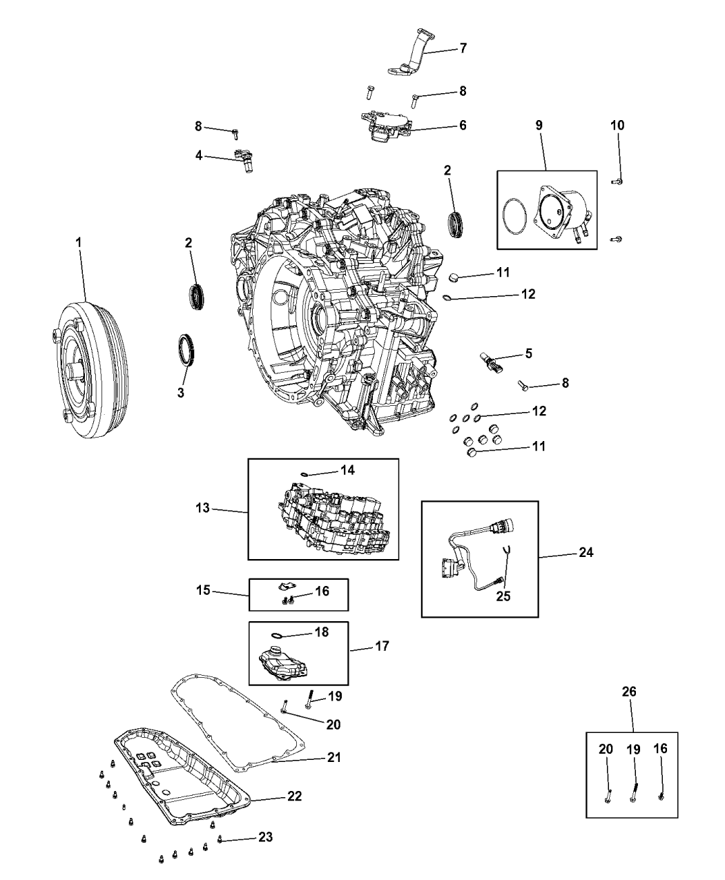 2009 Dodge Caliber Transmission Serviceable Parts