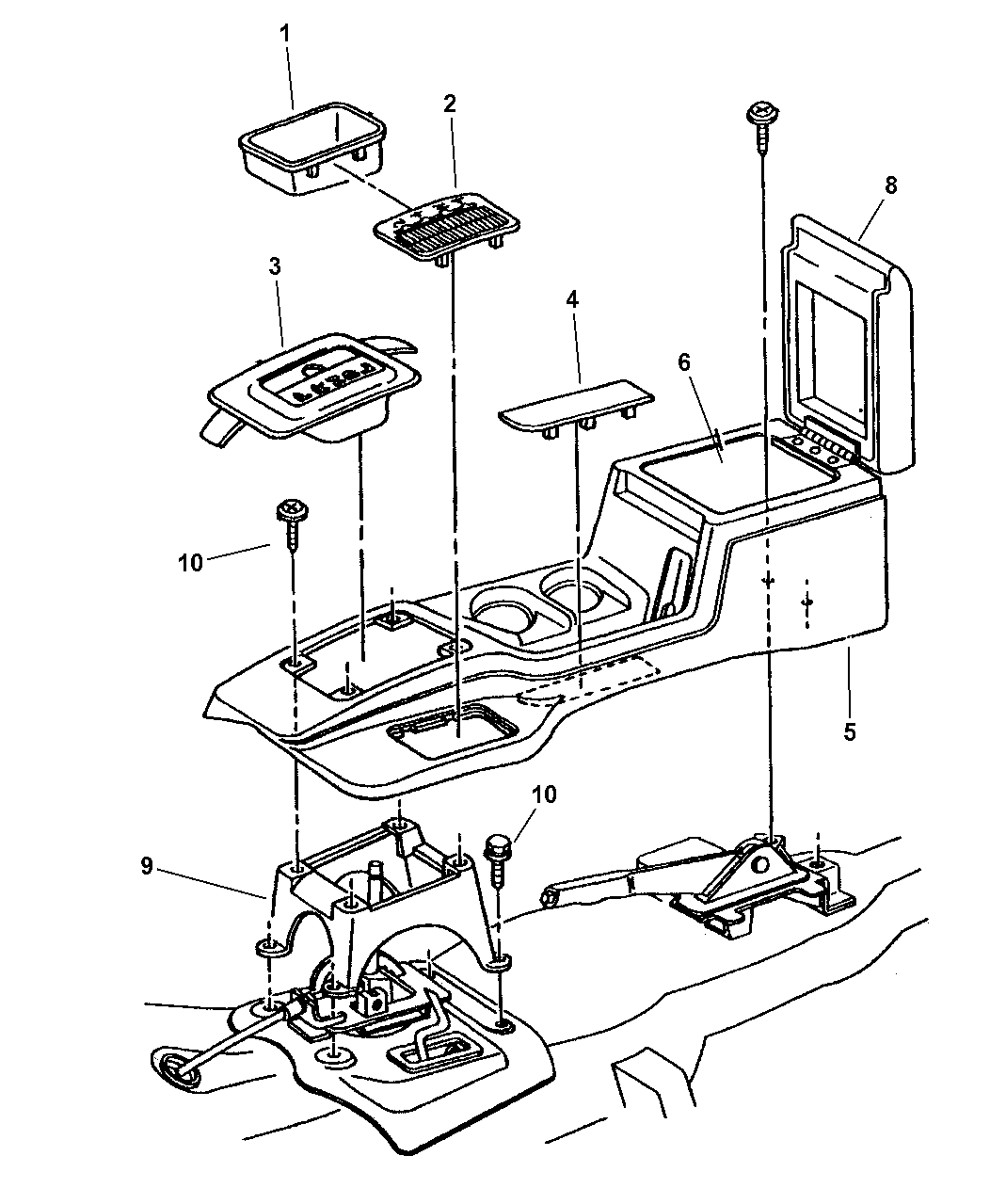 1997 Jeep Grand Cherokee Floor Console Mopar Parts Giant
