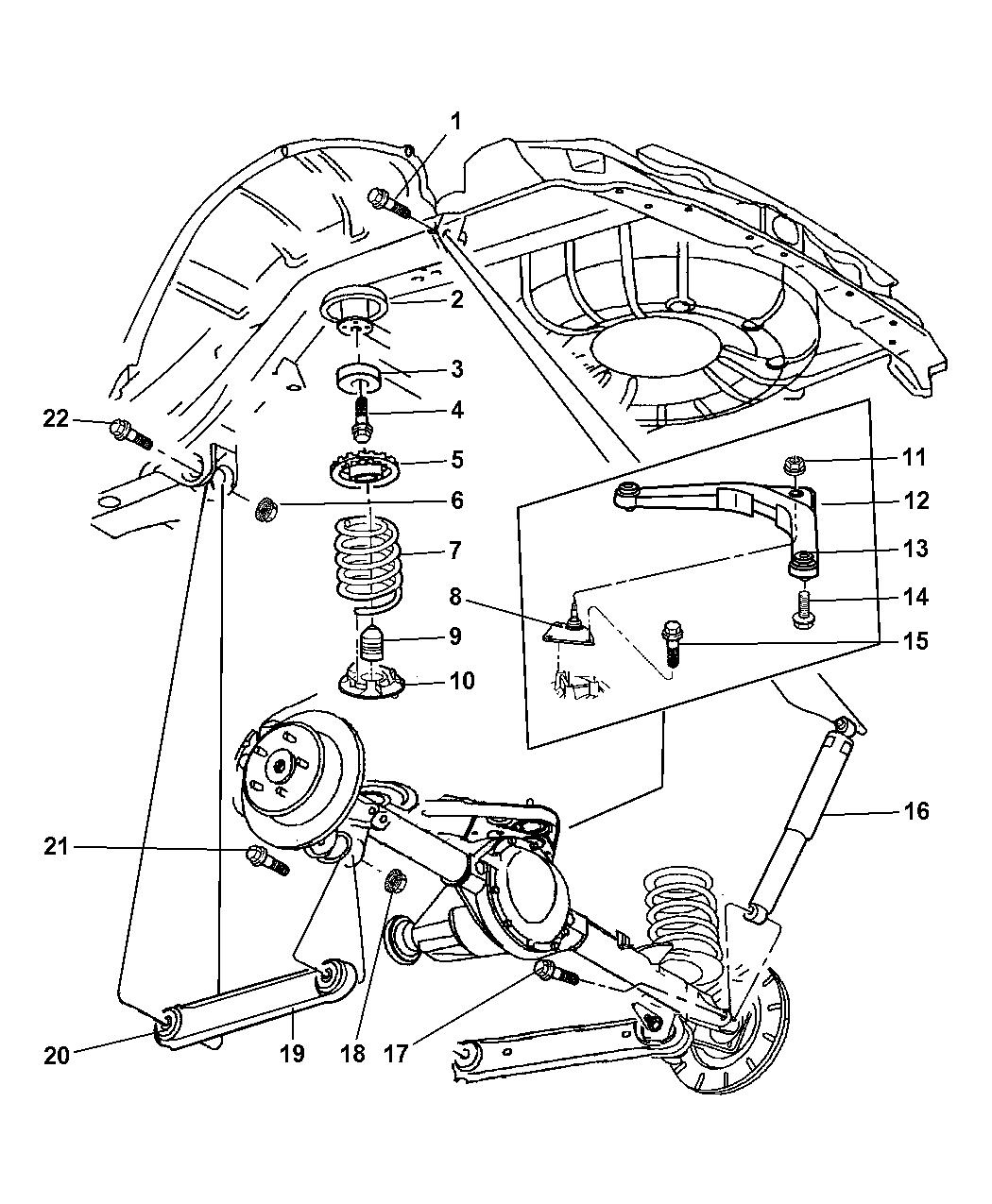Diagrama Suspensión Delantera Jeep Grand Cherokee Mopar Dia