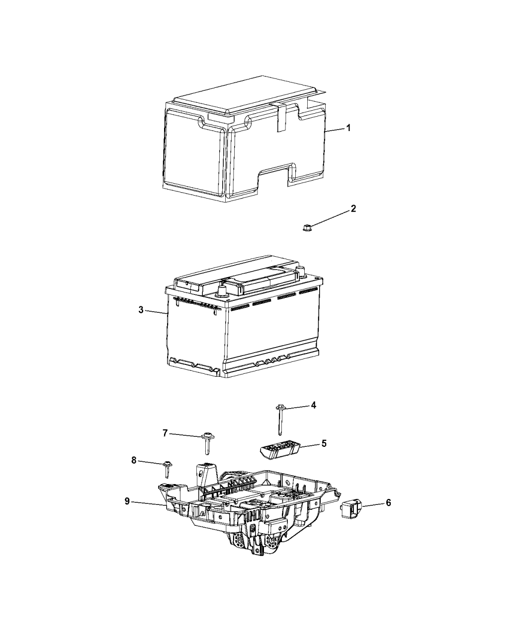 2017 Chrysler 200 Battery, Tray, And Support