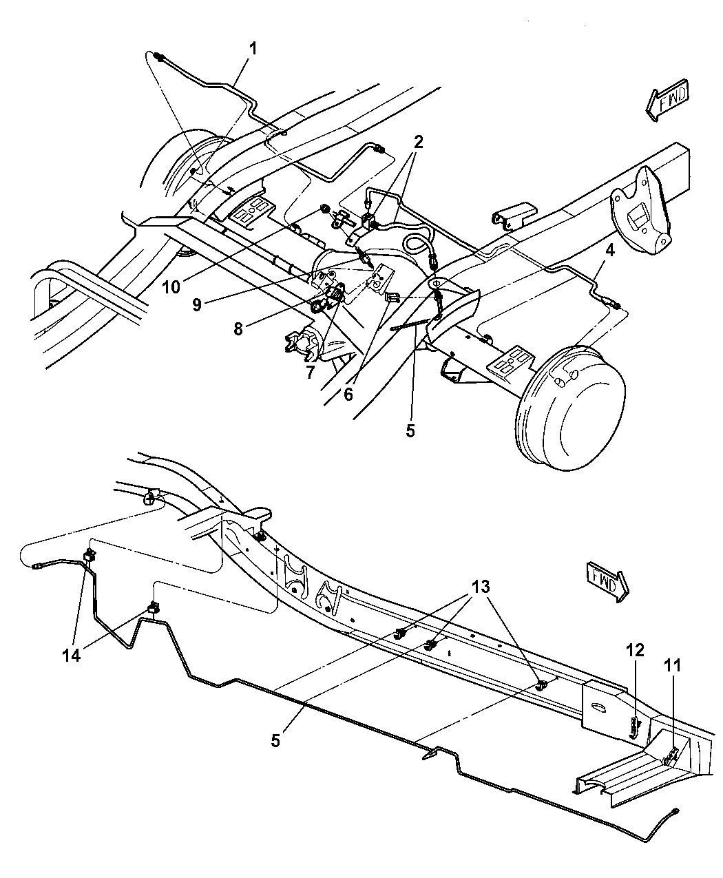 1997 Dodge Dakota Lines & Hoses, Rear & Chassis