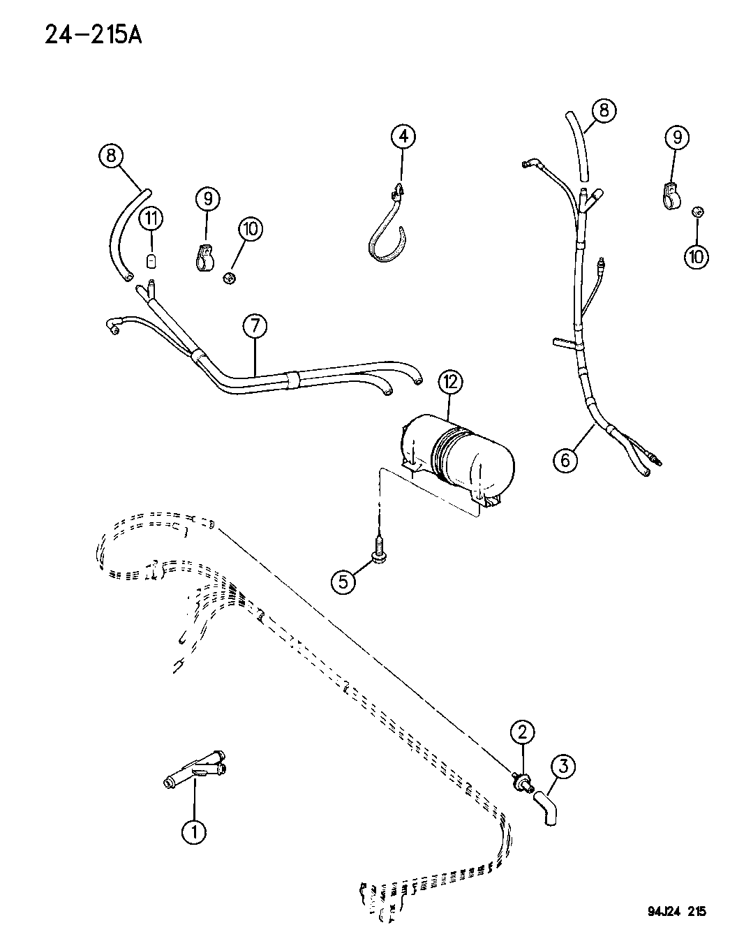 1996 Jeep Cherokee Lines Heater & A/C Vacuum