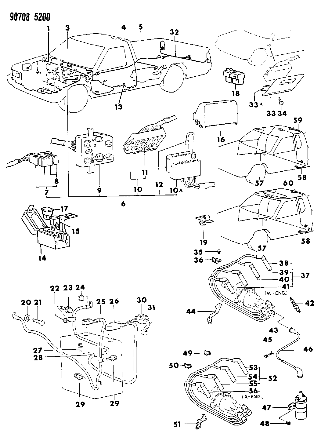 1990 Dodge Ram 50 Wiring Harness of Electrical