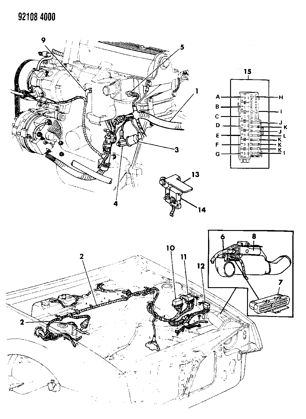 1992 Chrysler Lebaron Gtc Wiring - Engine