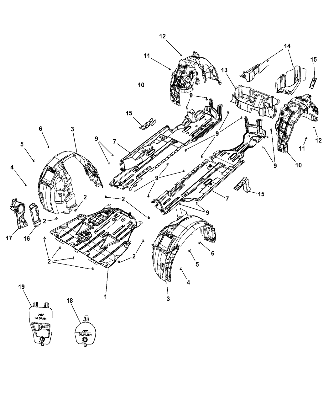 2017 Chrysler 200 Underbody Shields