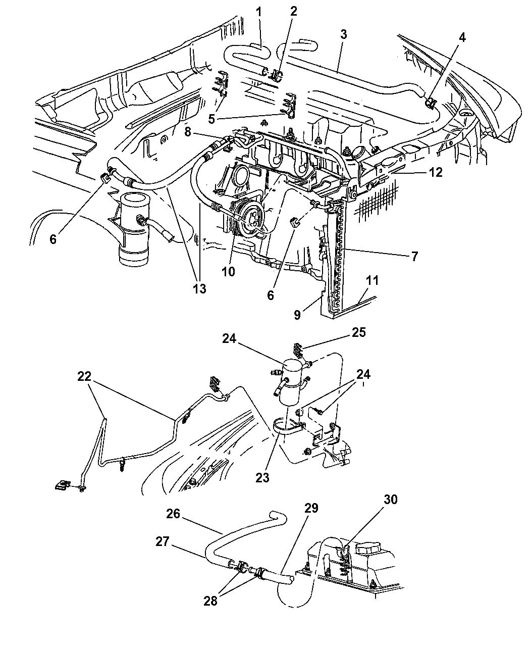 1999 Dodge Dakota Plumbing Heater & A/C Mopar Parts Giant