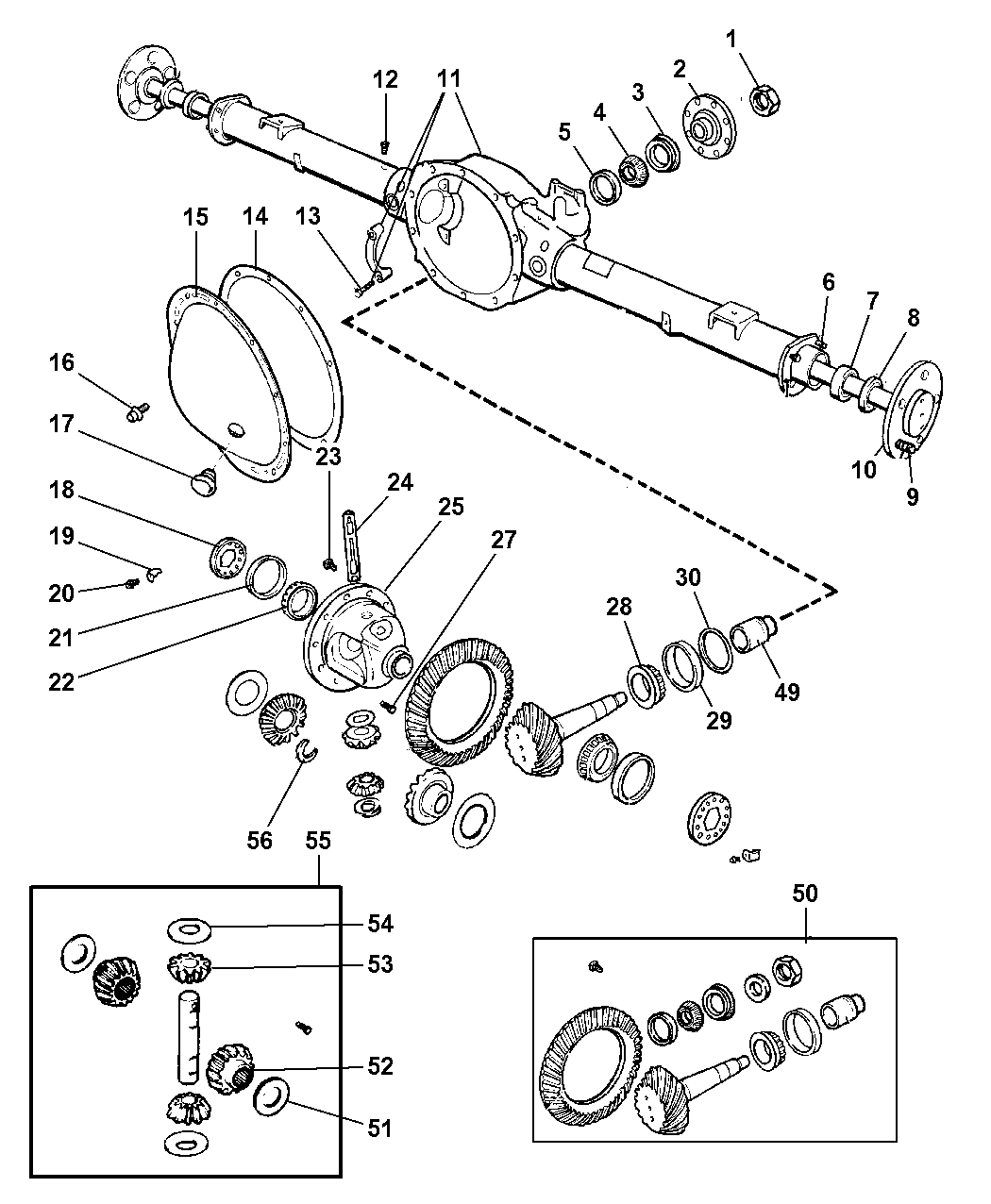 2007 Jeep Liberty Axle, Rear, With Differential And Housing