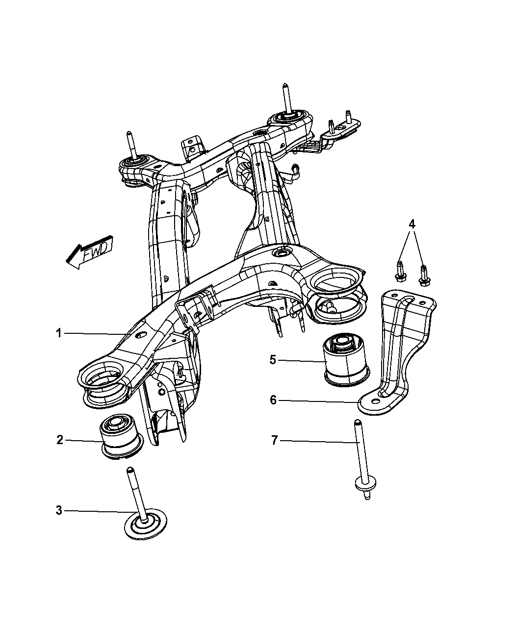 2009 Dodge Journey Cradle Rear Suspension Mopar Parts Giant