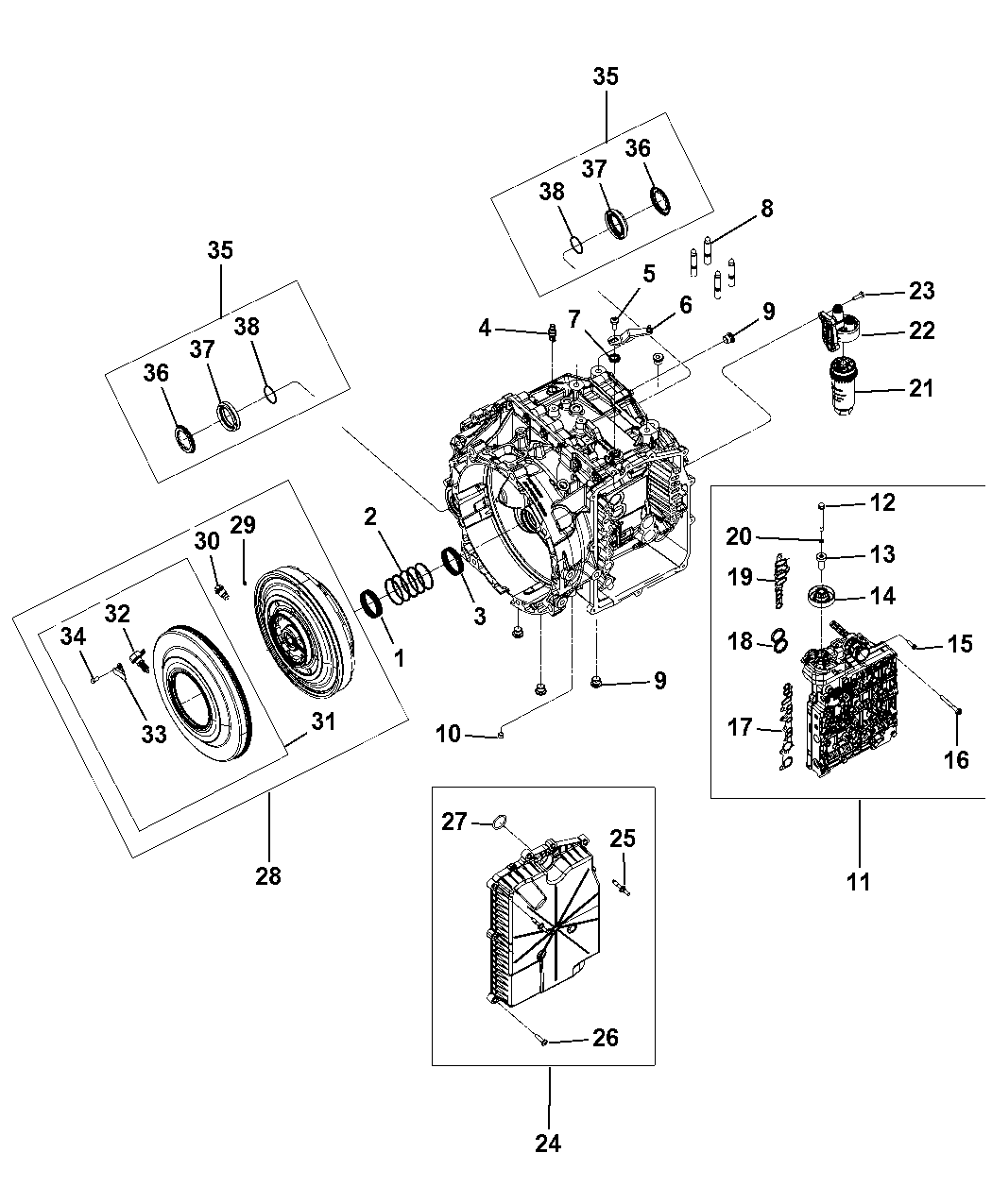 2009 Dodge Journey Transmission Serviceable Parts