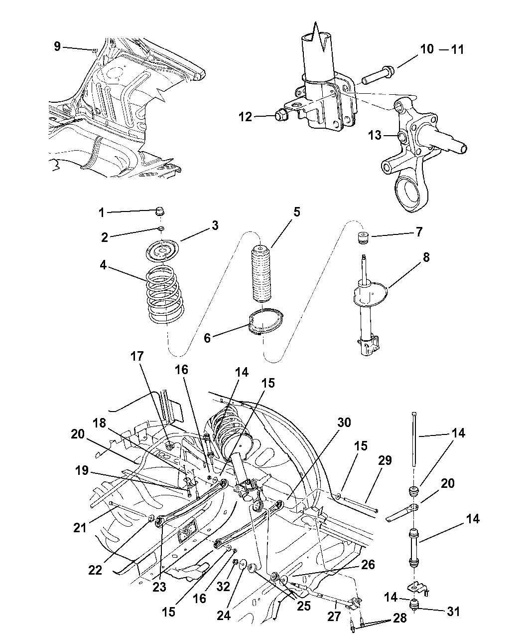 2002 Dodge Neon Rear Suspension