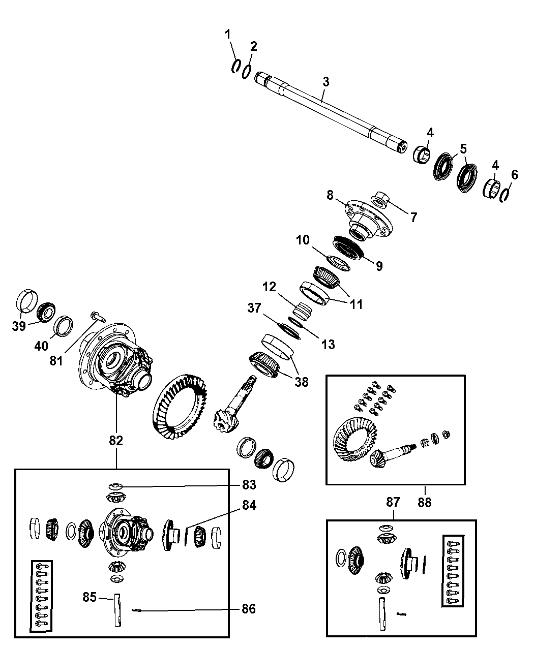 2008 Jeep Liberty Differential Assembly, Front