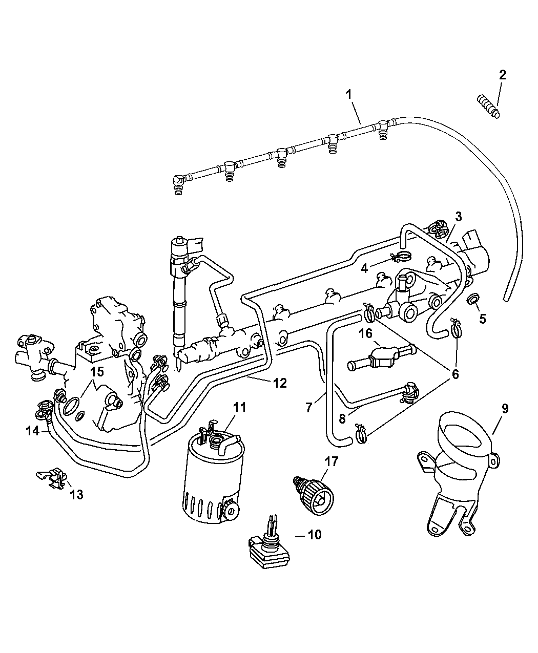 2003 Dodge Sprinter 2500 Fuel Line & Filter Mopar Parts Giant