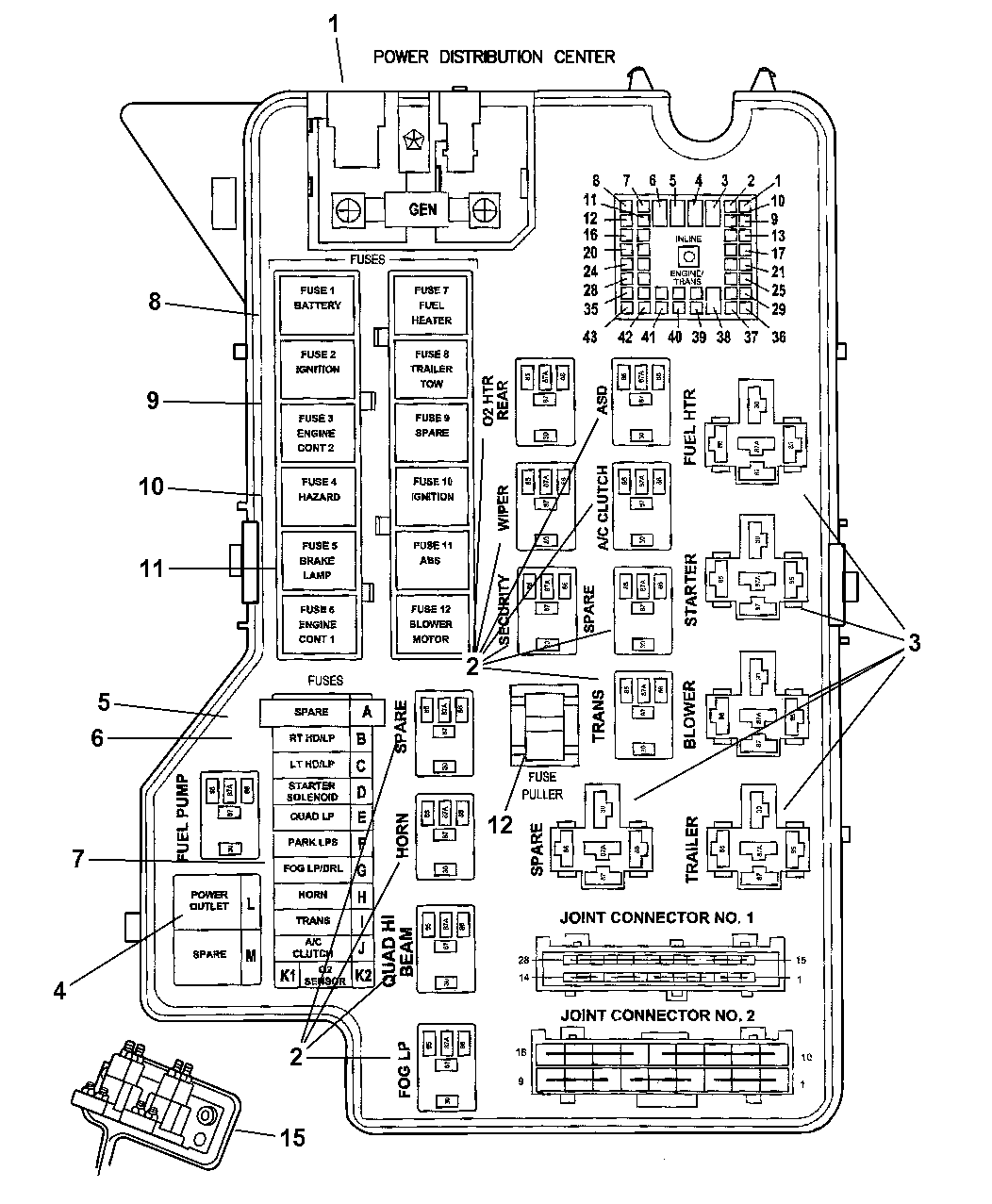 2001 Dodge Ram 2500 V10 Power Distribution Box Wiring Diagram from www.moparpartsgiant.com