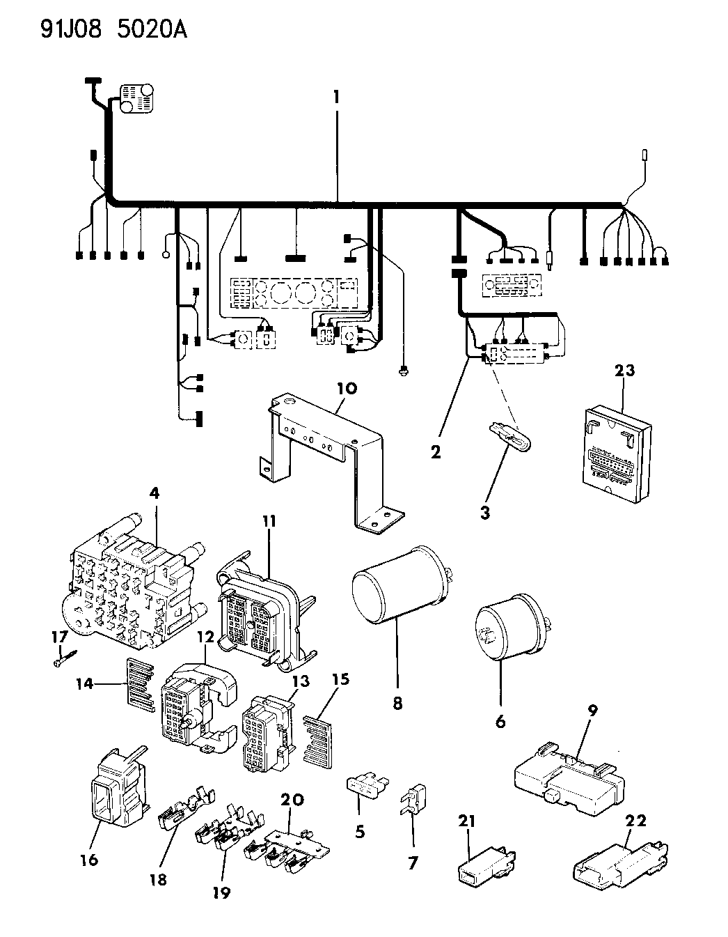1991 Jeep Cherokee Wiring - Instrument Panel - Mopar Parts Giant