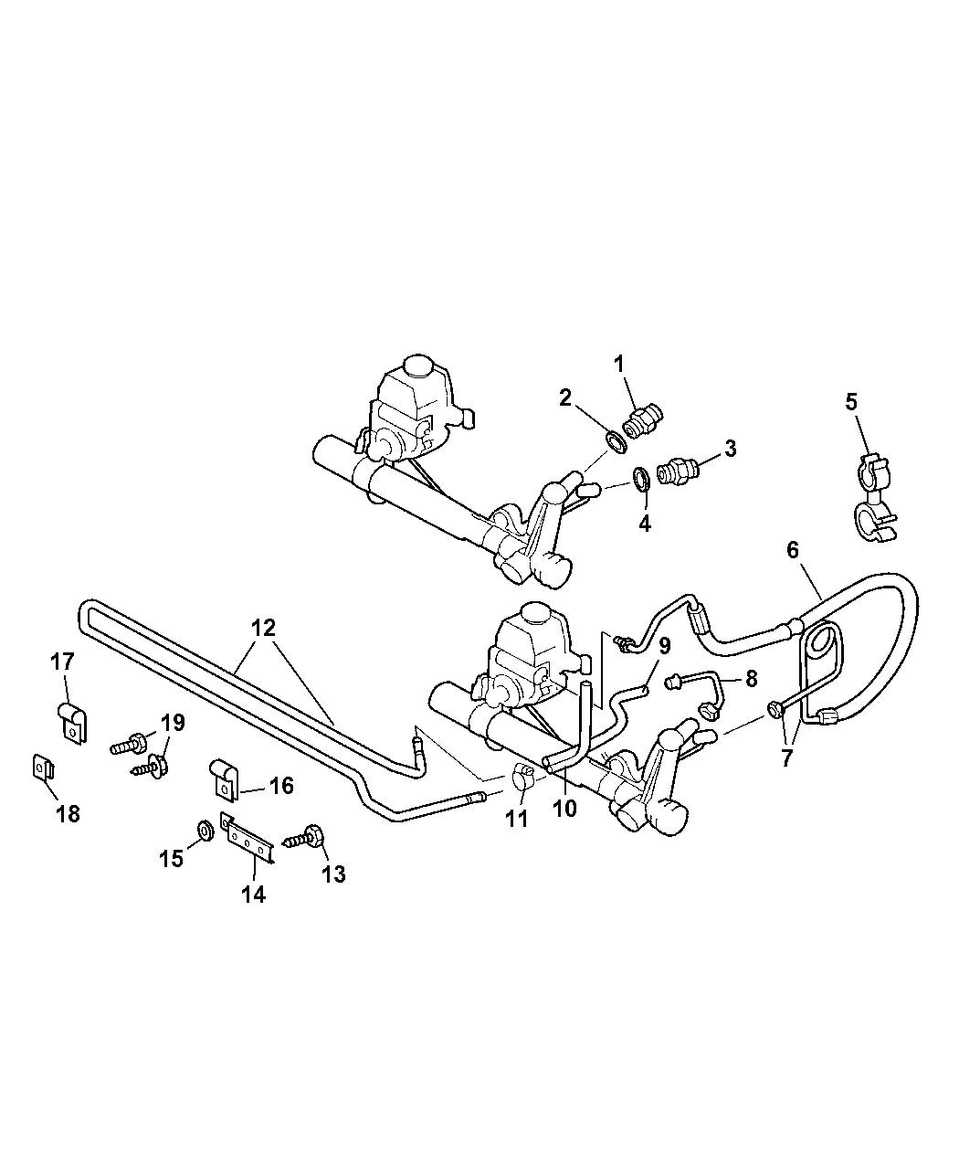 5104540AA Genuine Dodge FITTINGPOWER STEERING PUMP