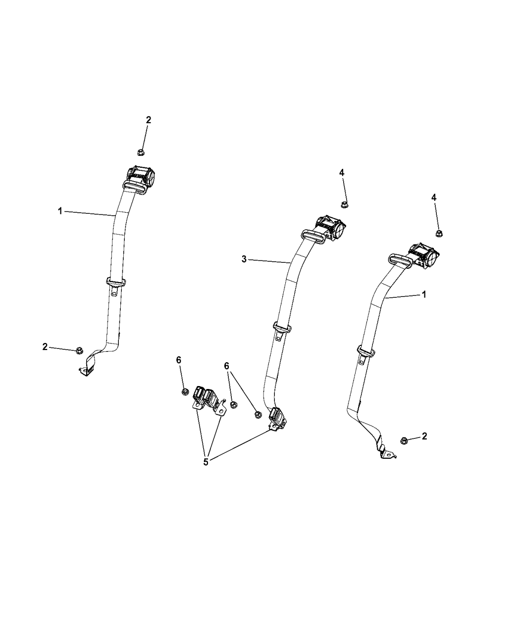 2017 Chrysler 200 Seat Belts Rear
