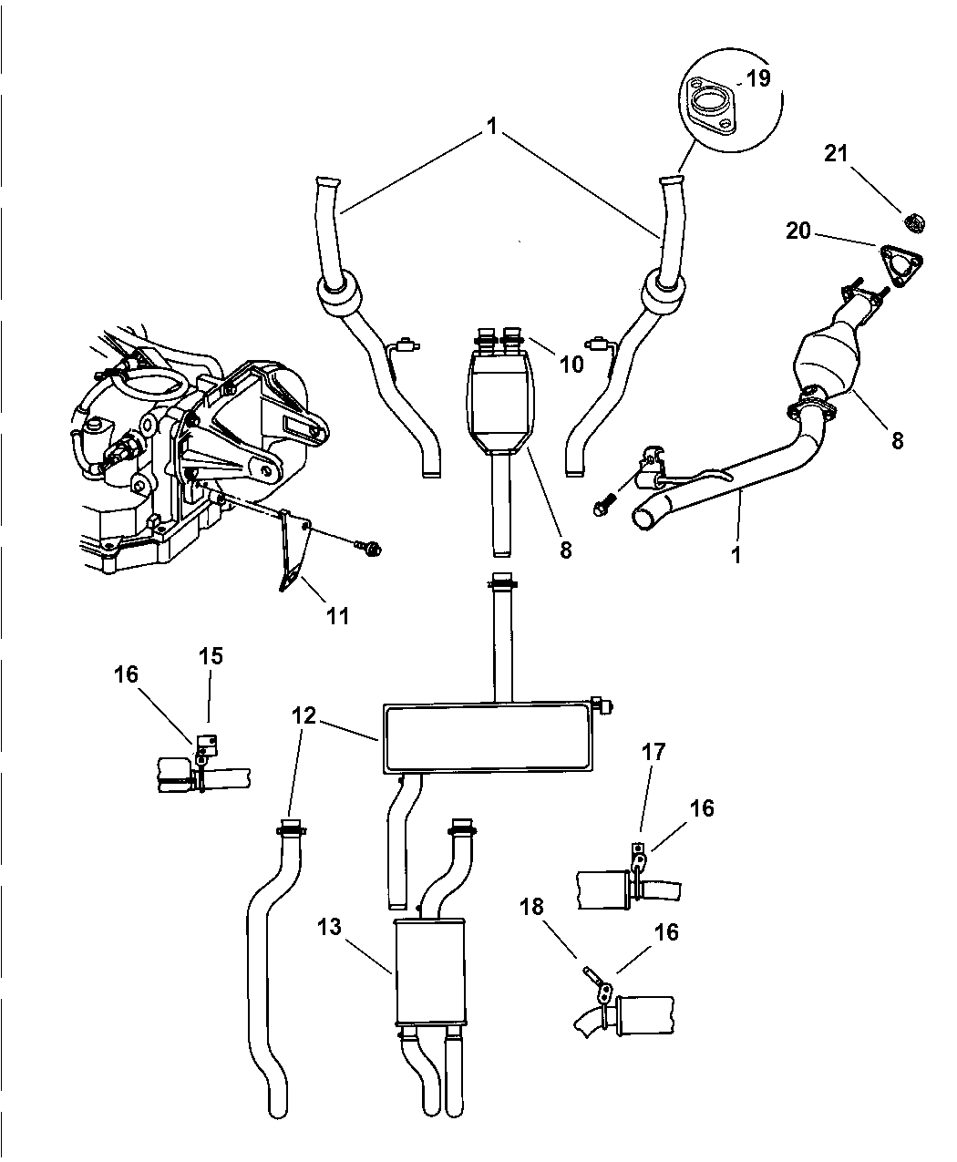 1997 Chrysler Concorde Exhaust System - Mopar Parts Giant