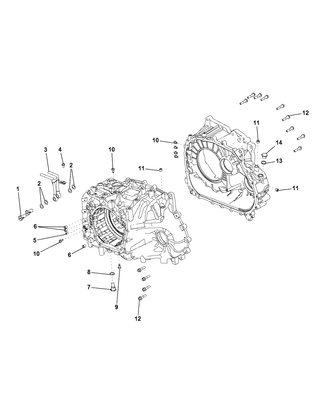 2014 Jeep Compass Case & Related Parts of Automatic Transmission