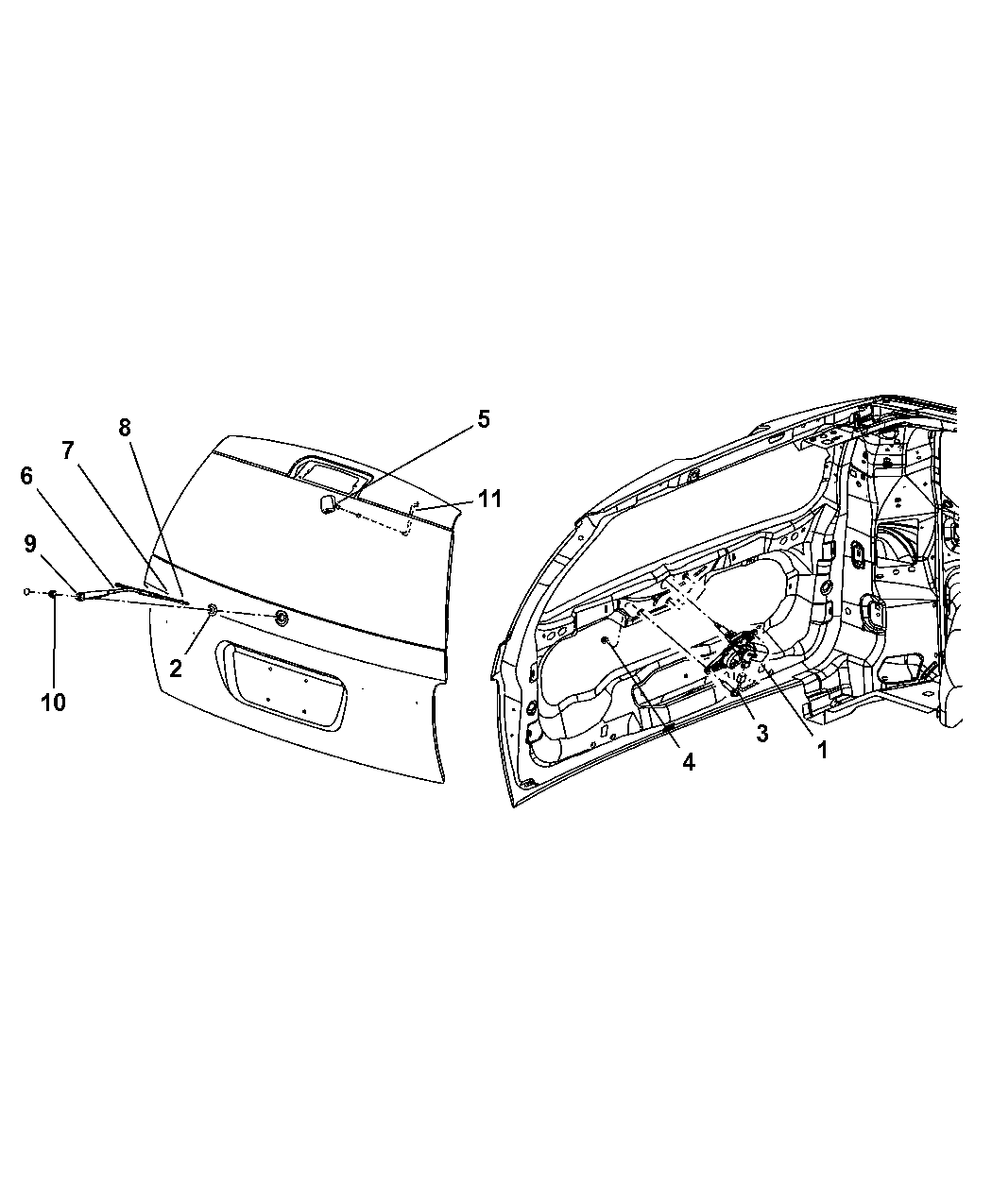 2008 Chrysler Aspen Wiper System Rear