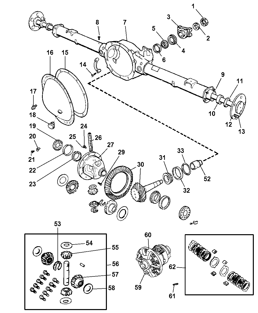 2004 Jeep Liberty Axle, Rear, With Differential And Housing