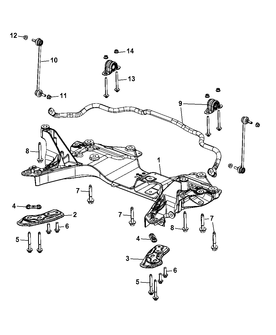 2013 Dodge Dart Crossmember Front Suspension