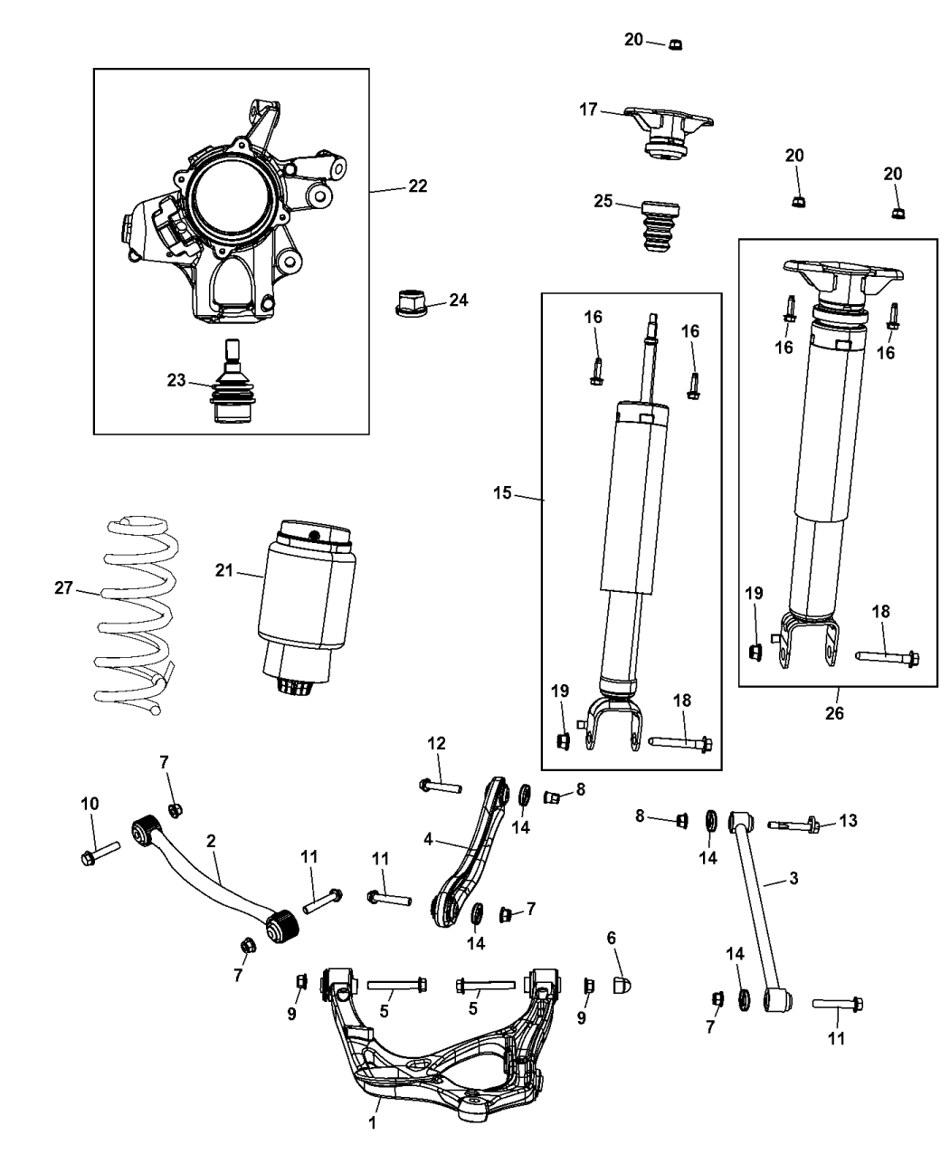 2020 Jeep Grand Cherokee QuadraLift (TM) Air Suspension of Rear Suspension