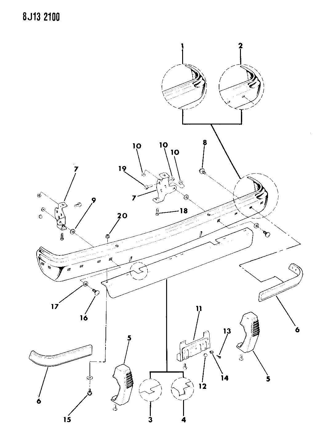 1988 Jeep Grand Wagoneer Bumper, Front Mopar Parts Giant