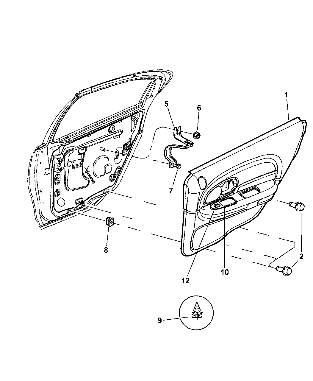 2000 Dodge Intrepid Door Panels Rear Mopar Parts Giant