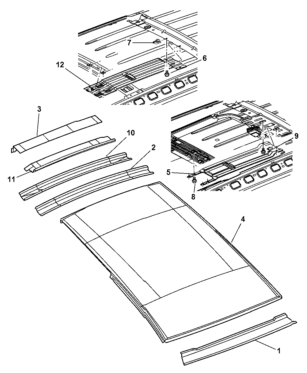 2008 Chrysler Aspen Roof Panel