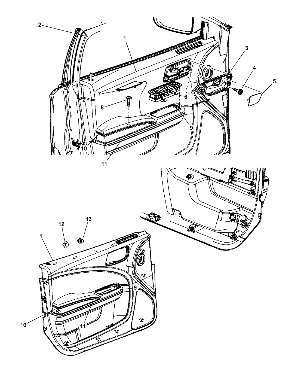 2012 Dodge Charger Front Door Trim Panel Mopar Parts Giant
