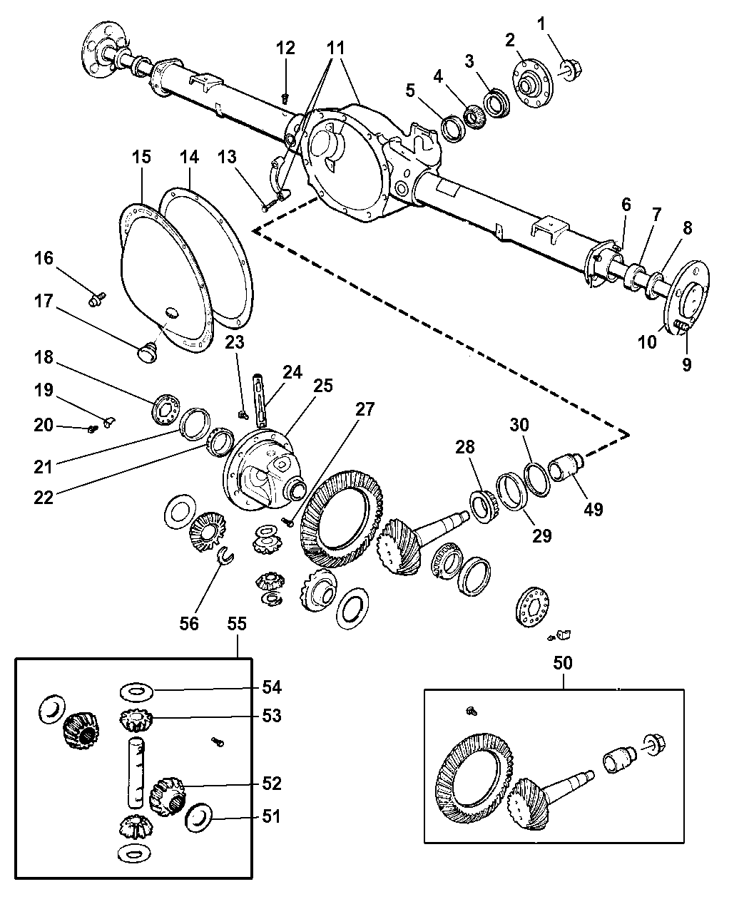 2006 Jeep Liberty Axle, Rear, With Differential And Housing