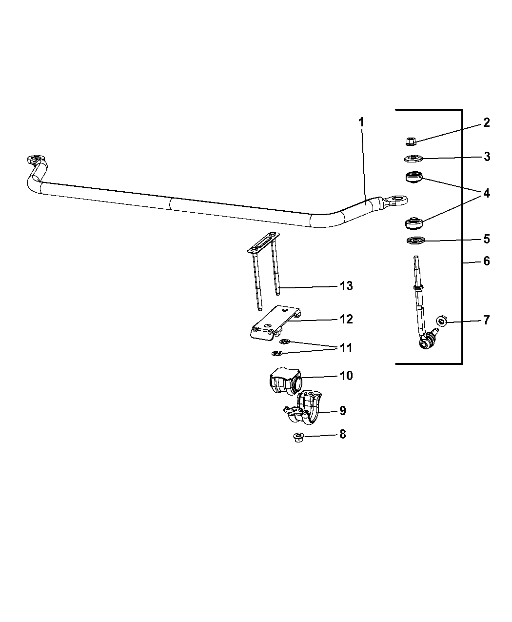 2008 Chrysler Aspen Stabilizer Bar, Front