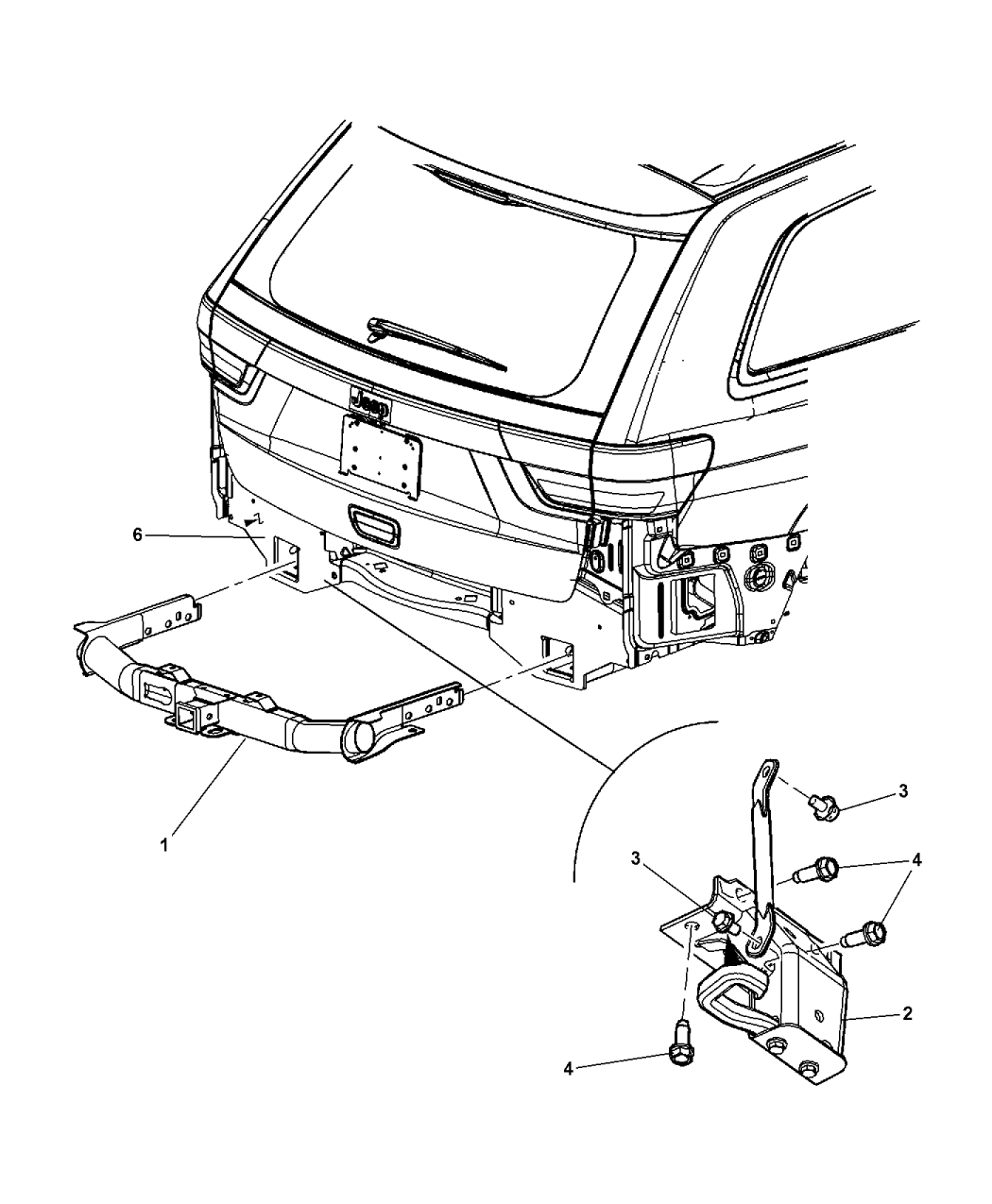 2017 Jeep Grand Cherokee Tow Hooks & Hitch, Rear