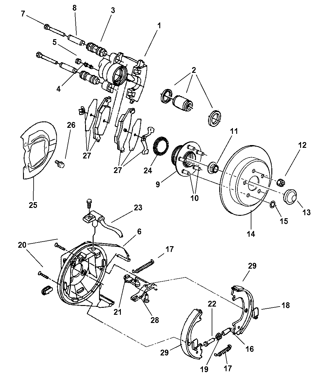 2001 Chrysler PT Cruiser Brakes, Rear Disc Mopar Parts Giant