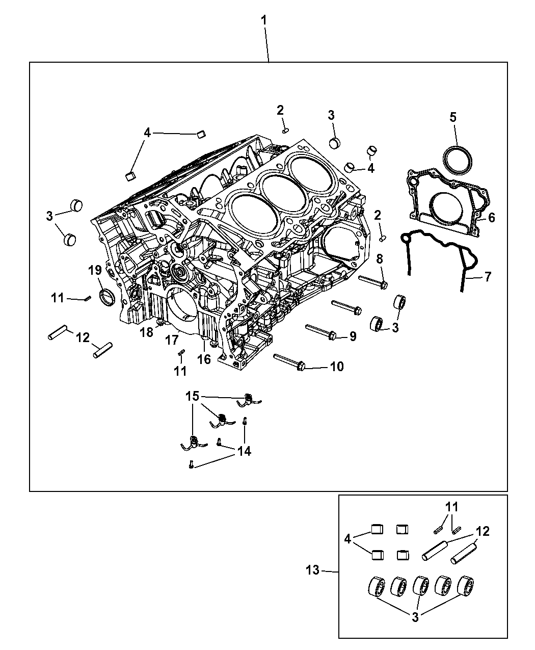 2017 Chrysler 200 Engine Cylinder Block And Hardware