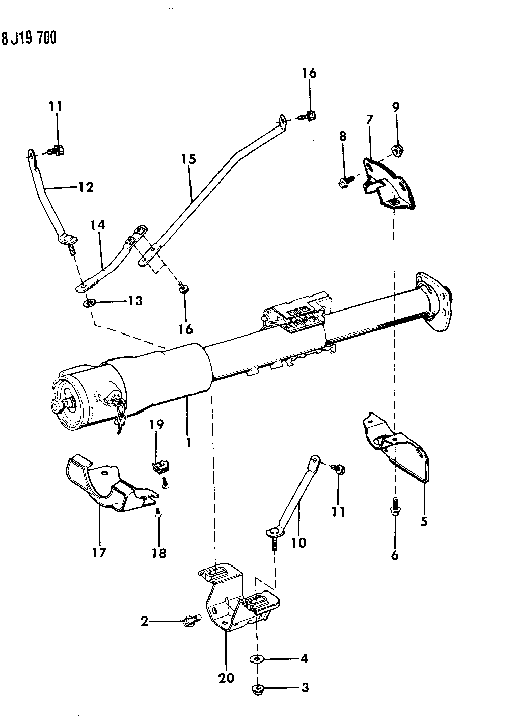 1988 Jeep Grand Wagoneer Column Assy & Mounting