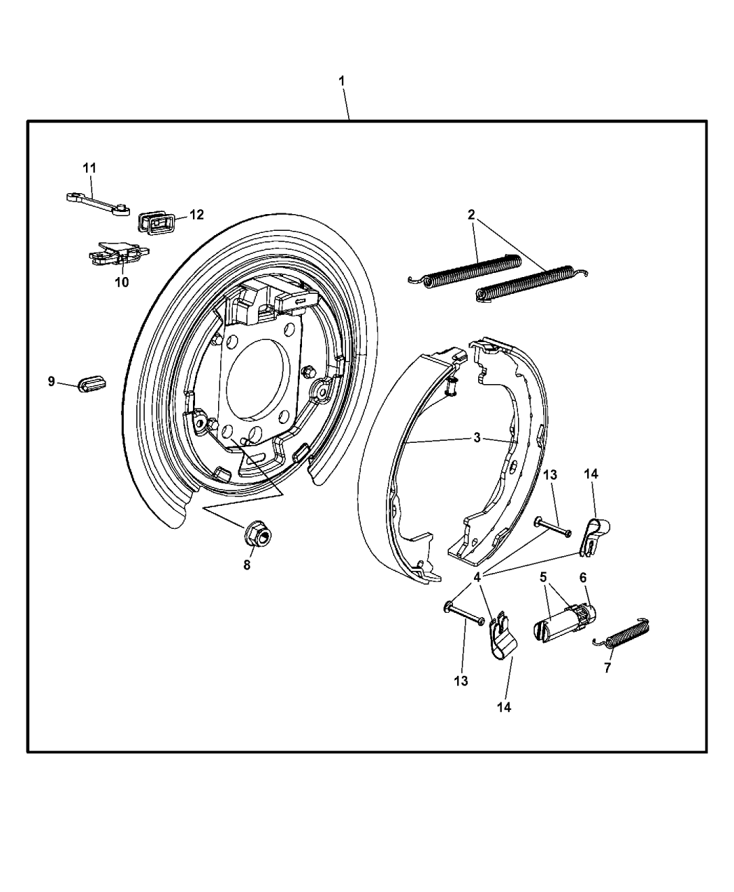 2010 Jeep Wrangler Park Brake Assembly, Rear Disc