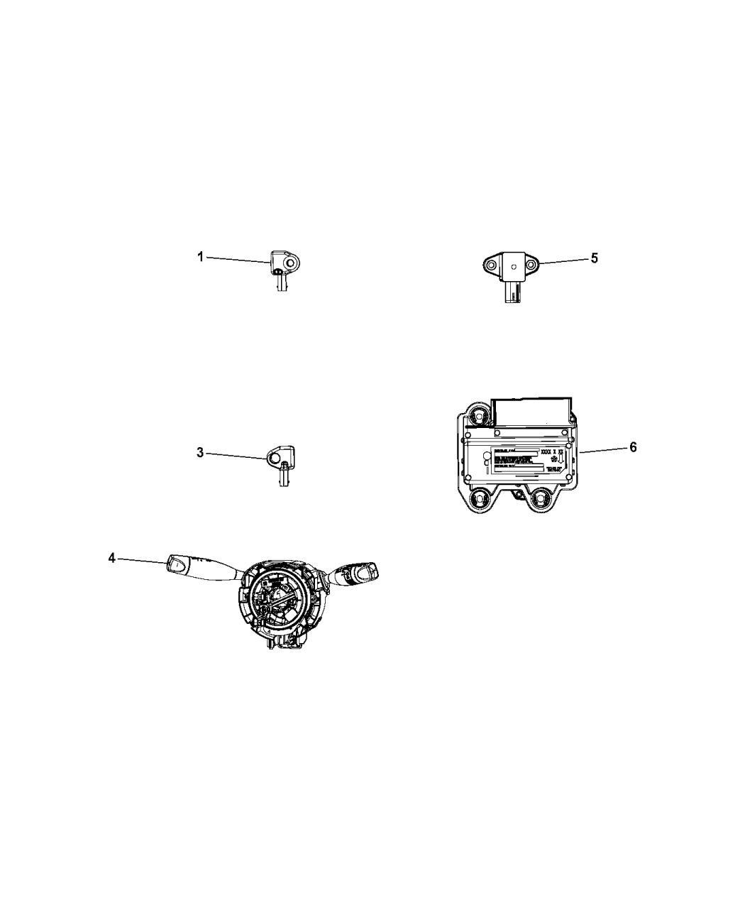 2017 Chrysler 200 Air Bag Modules Impact Sensors & Clock Spring