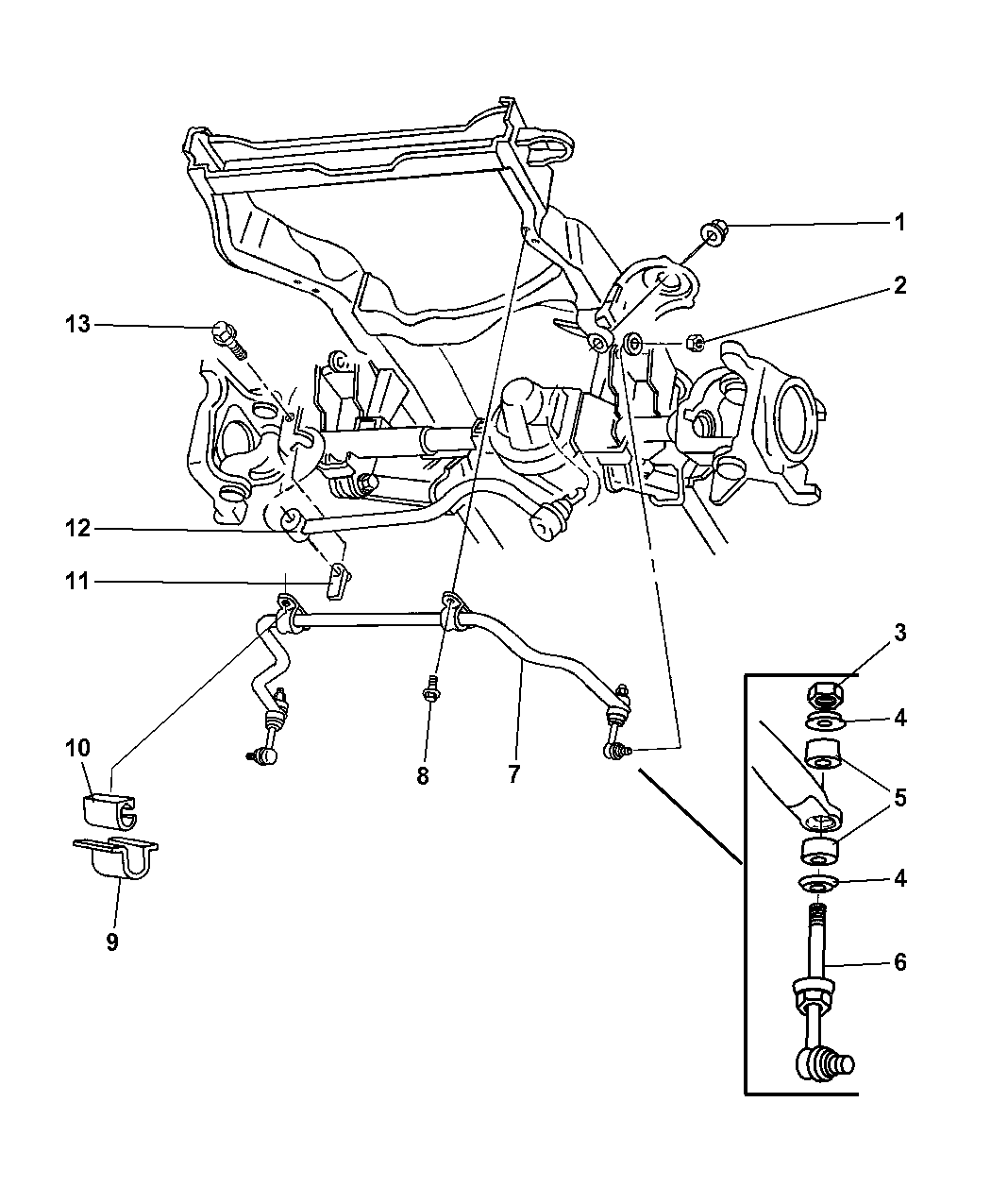 1997 Dodge Ram 2500 Front Stabilizer Bar & Track Bar