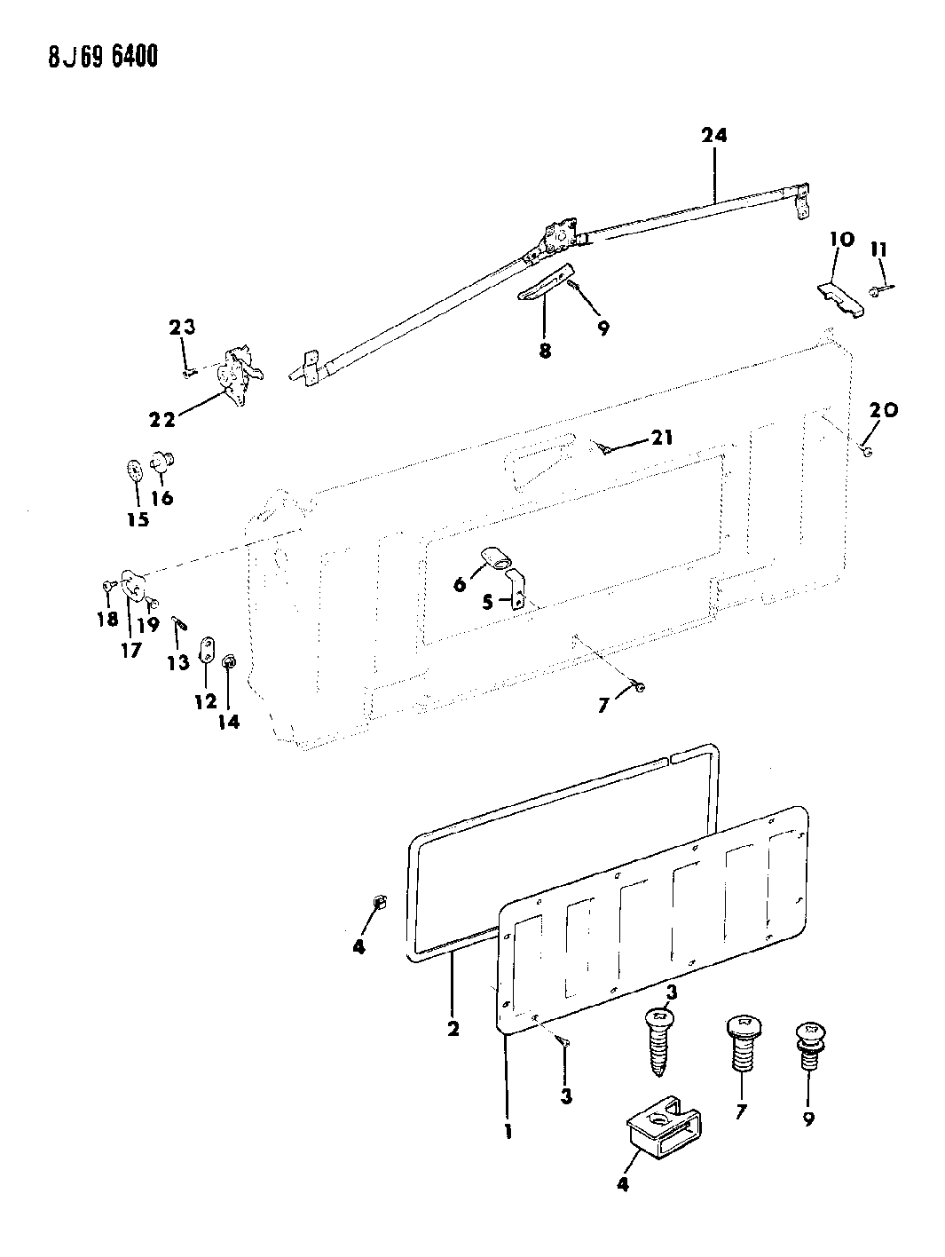1987 Jeep Grand Wagoneer Latches, Tailgate Mopar Parts Giant