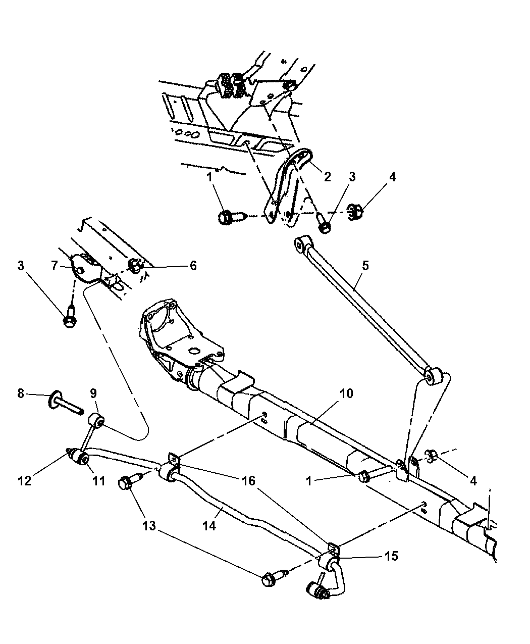 2006 Dodge Grand Caravan Bar, Rear Sway & Traction Bar
