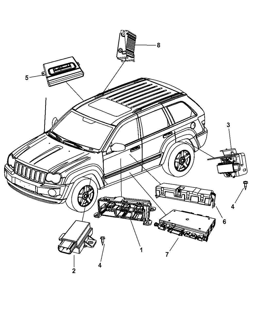 2008 Jeep Grand Cherokee Modules